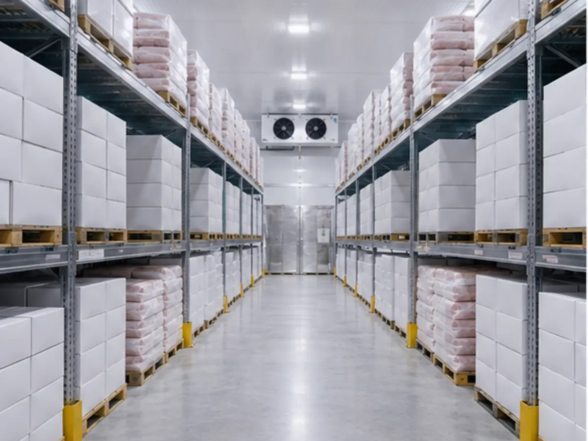 Organized frozen chicken and meat wholesale cold store